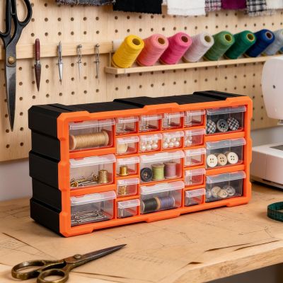 Multi Drawers Plastic DIY Tool Bit Storage Organiser Cabinet