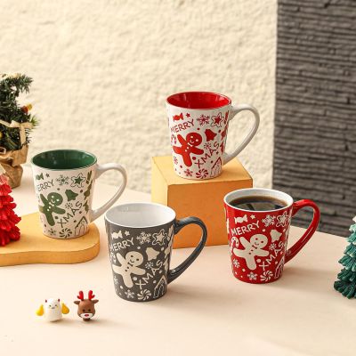 Christmas Gingerbread Man Stoneware Mug Set