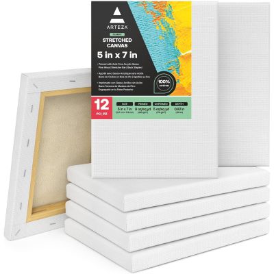 Arteza Stretched Canvas Blank White Canvases