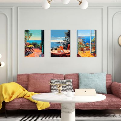 Canvas Wall Art Terrace Ocean Views