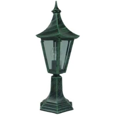 Portland Pedestal Light Aluminium Dye Cast Verdigris Finish