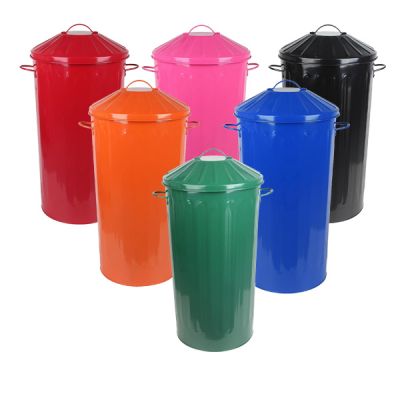 46 Litre Vintage Style Metal Tapered Dustbin & Lid