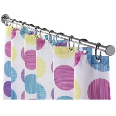 Croydex Chrome Aluminium Telescopic Spigot Rod Shower Curtain