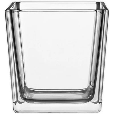 Tapered Square Chunky Glass Table Vase