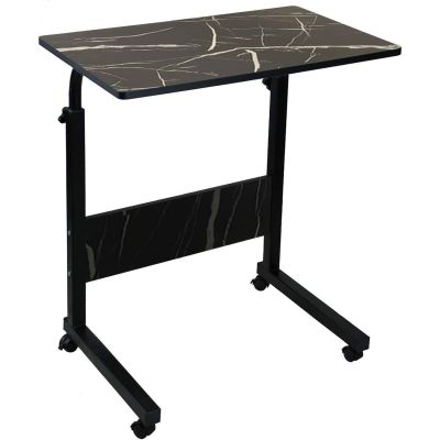 Height Adjustable Mobile Table Workstation with Metal Frame & Rolling Castors