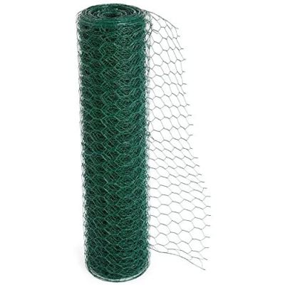 Chicken Wire Mesh Rabbit Animal Fence Green PVC Coated Steel Metal Garden