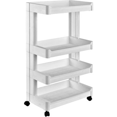 Multi Purpose 4-Tier Kitchen, Bathroom & Household Layered Storage Rack With Wheels