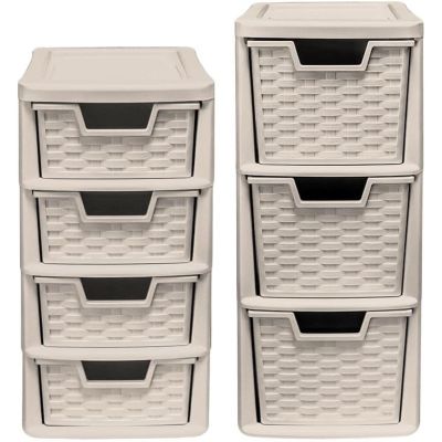 Small Rattan Tower Units Duo Set 