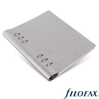 Filofax Clipbook Saffiano Silver Metallic A5 Notebook