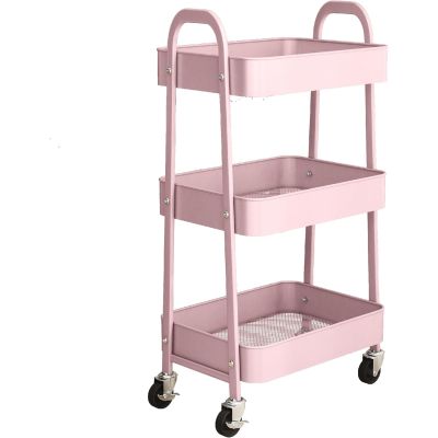 3 Tier Metal Multipurpose Wheeled Storage Tray Cart