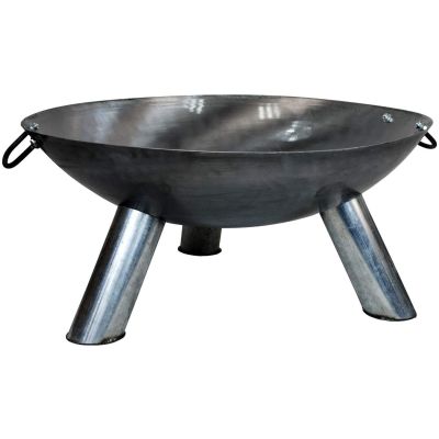 Wok Style Garden Fit Pit Bowl Brazier With Handles & Tripod Legs