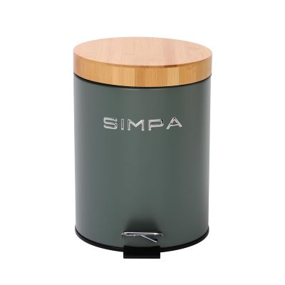 simpa Slim Soft-Closing Pedal Dustbin with Bamboo Lid