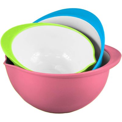 Colourful 3PC Plastic Mixing Bowls Set