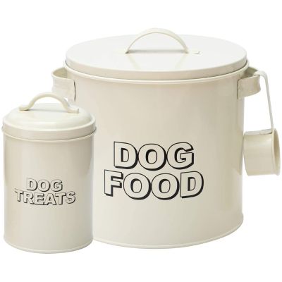 Retro Vintage Styled Metal Dog Food Storage Set