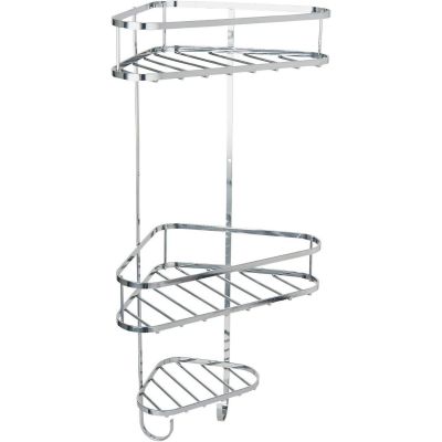 Chrome Plated Shower Storage Organiser Caddy Tidy 3 Shelf