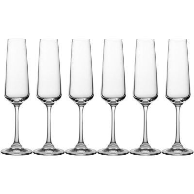 Lucenté Set of 6 Crystal Champagne Flutes 160ml