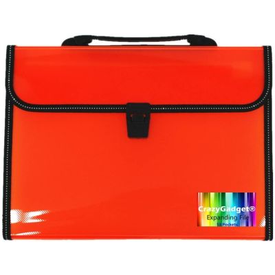 A4 Office Home School Expanding File 13 Pockets Document Organiser Folder Storage Case with Handle