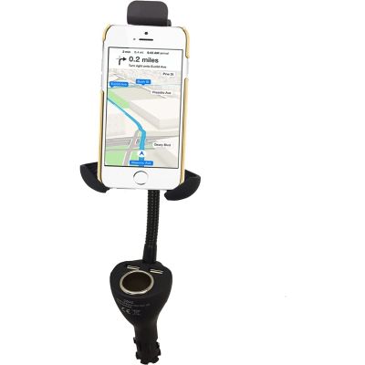 Upgraded 3-in-1 Cigarette Lighter Car Phone Holder Charger Mount