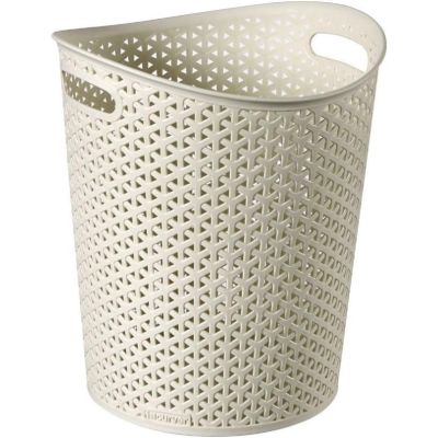 Curver Faux Rattan Waste Paper Basket Bin 13L