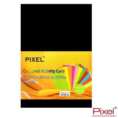 Pixel A4 80/250gsm Black Card - 25 Sheets