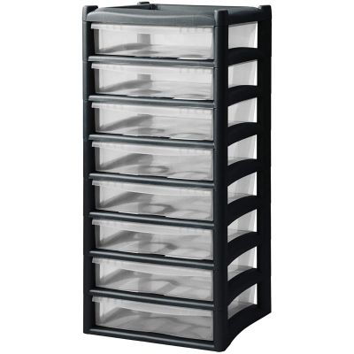 Extra Large 8 Drawer Home & Office Plastic Tower Storage Units