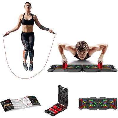 Murtisol Push-Up Stands Multifunctional with Training Aid Mat and Skipping