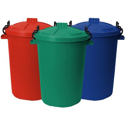 CrazyGadget® 50L Outdoor Garden Plastic Bin With Locking Clips