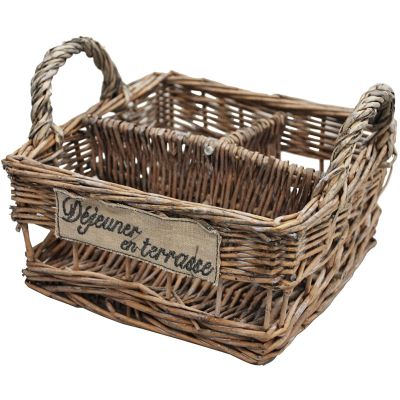 Rustic Napkin Storage Caddy Serving Baskets 