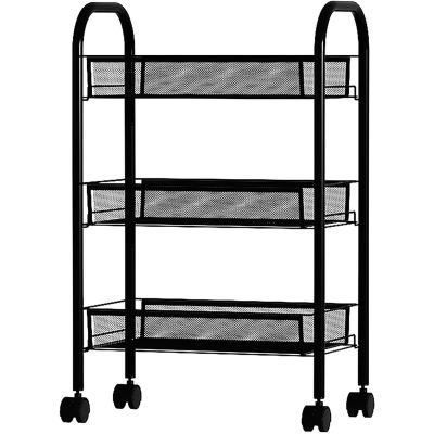 Metal Multipurpose Wheeled Storage Basket Trolley Utility Cart 