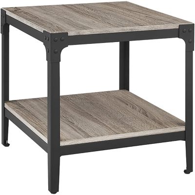 Eden Bridge Designs Angle Iron Rustic Wood Side Table