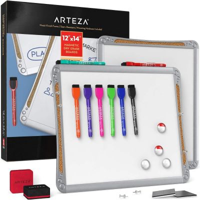 Arteza Framed Magnetic Cork Whiteboard Set