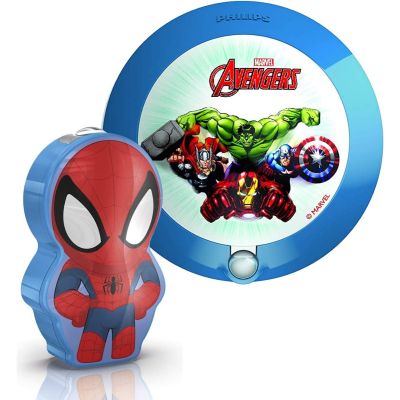 Marvel Avengers Nightlight & Spider-Man Mini LED Flashlight Set