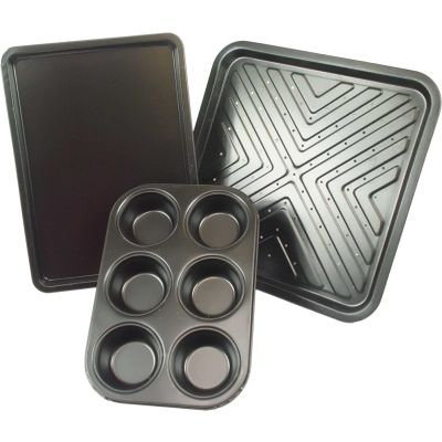 Baking Tray Set Oven Roasting Sheet Non Stick Muffin Cup Pan Tin