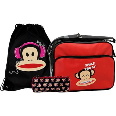 Julius Monkey ‘Smile Today’ Braces Design Messenger Bag, Gym Bag & Pencil Case Set