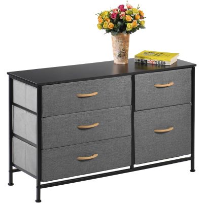 Chest of Drawers - Set of 2 Fabric Storage Tower with 5 Drawers