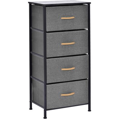 Chest of Drawers - Single Fabric Storage Tower with 4 Drawers