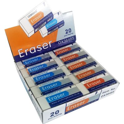 Oxbridge Large White Plastic Rubber Erasers