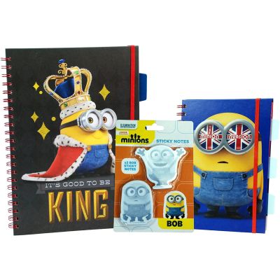 Minions King A4 Notebook Writing Pad and Sticky Notes