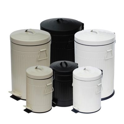 Vintage Style Indoor Household Pedal Dustbin Set with Removable Inner Bucket