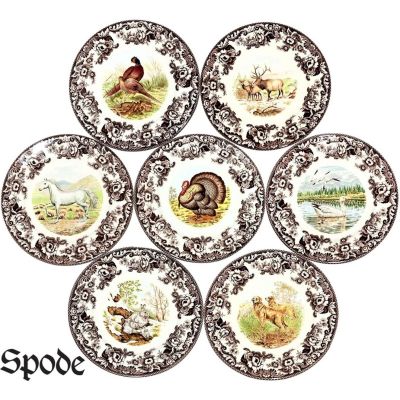 Spode Woodland Earthenware Collectibles Dining Dinner Plates