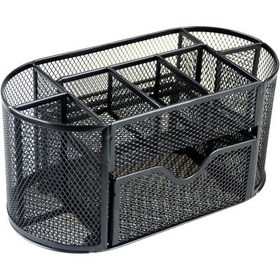 Oxbridge Multi-Functional Black Metal Mesh Desk Tidy Organiser