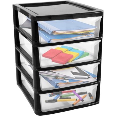 A4 Desktop 4 Drawer Tower Storage Unit