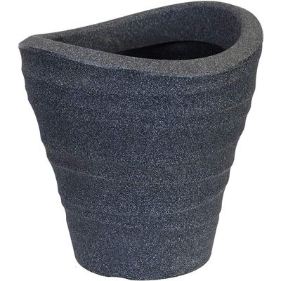 Chrysalis Plastic Planter Black Granite Effect Plastic Garden