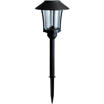 Cole & Bright Solar Powered Graphite Coloured Glass & Aluminium Post Light