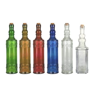 Lucenté Vintage Style Glass Decanting Storage Bottles with Cork Stopper