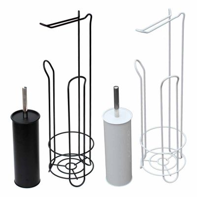 Free Standing Contemporary Toilet Roll Holder Bathroom Set