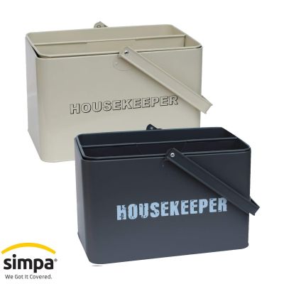 Simpa Vintage Styled Metal Housekeeper Cleaning Caddy Storage Set