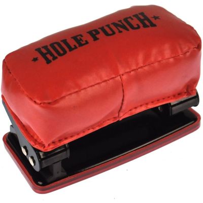 Novelty Paper Hole Punch Bag Glove Boxing Style Foam Pad Push Stationary Gift