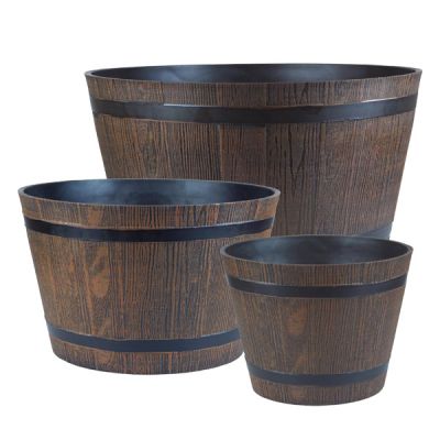 Homestead Brown Half Barrel Cask Planter