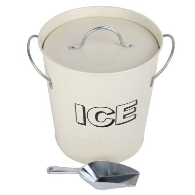 Vintage Retro Party Bar Ice Cooler Holder Bucket with Scoop Set